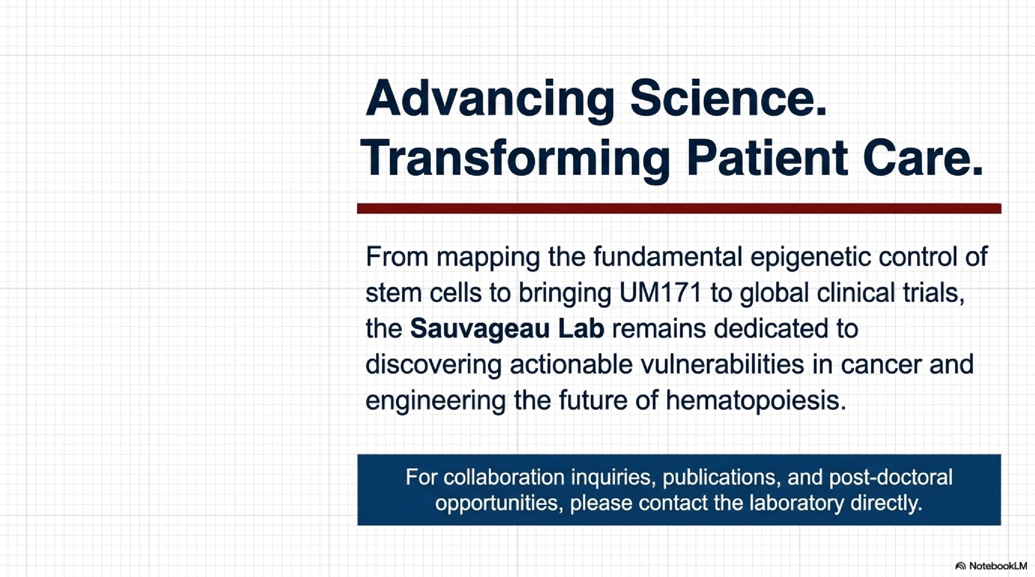 Advancing science, transforming patient care